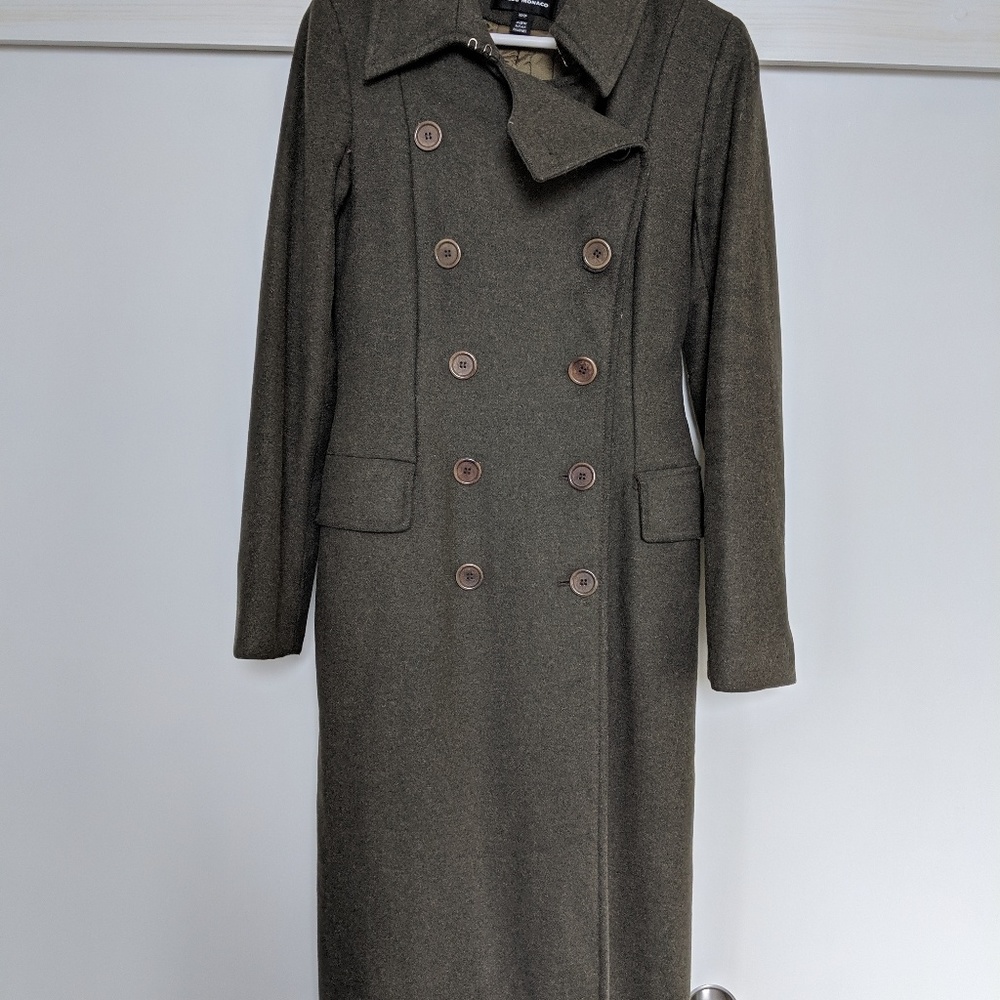 CLUB MONACO long wool coat/army green / XS - Picture 2 of 8
